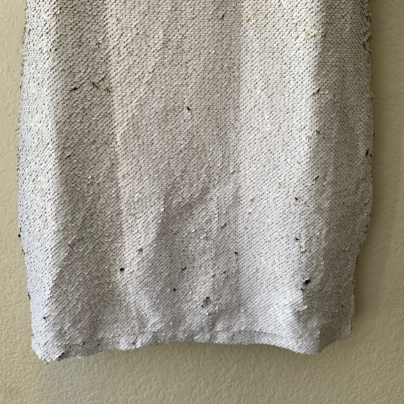 Foxiedox White Gold Flip Sequin Mini Dress XS - Picture 11 of 16